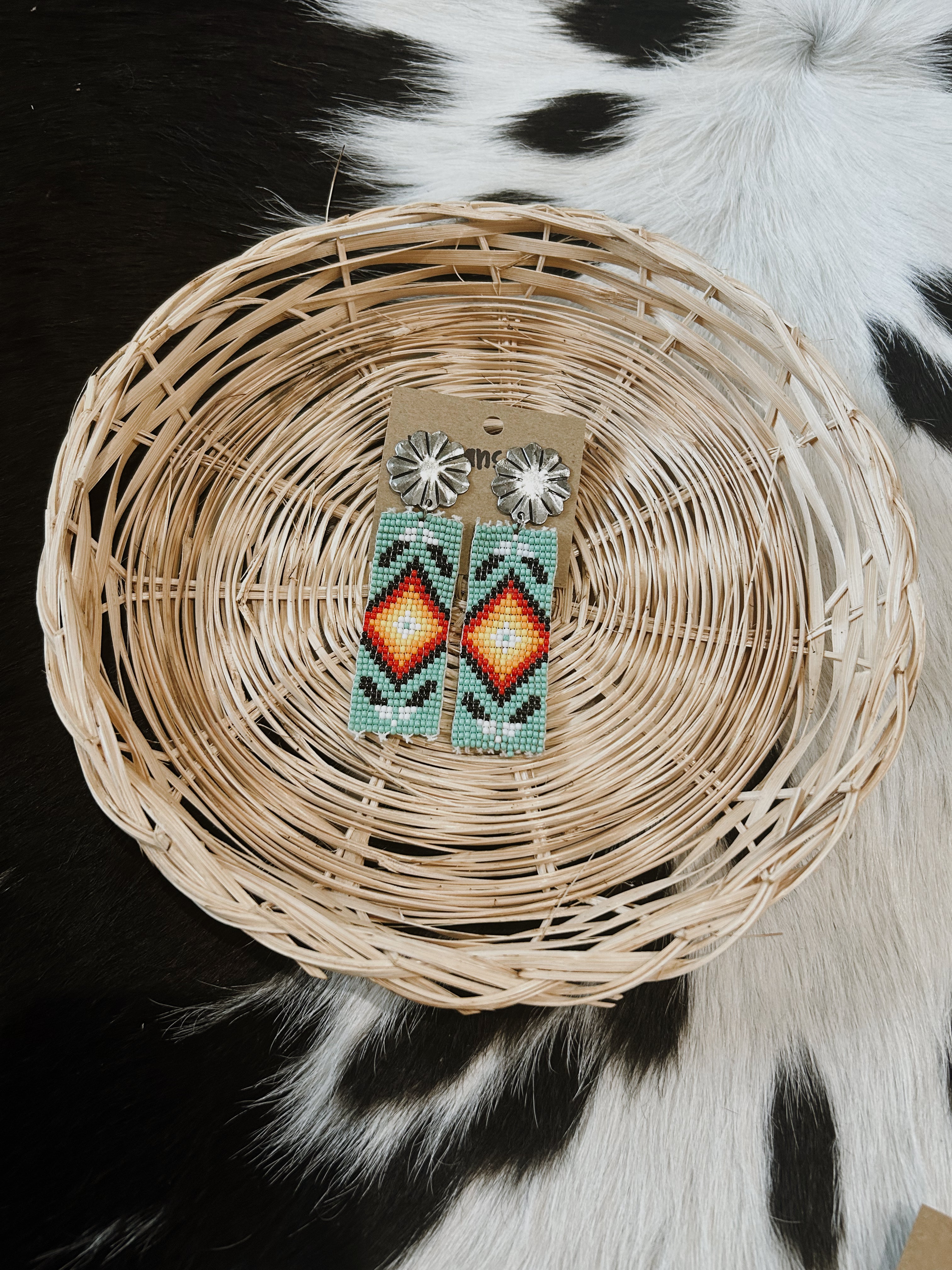 Beaded Aztec Earrings