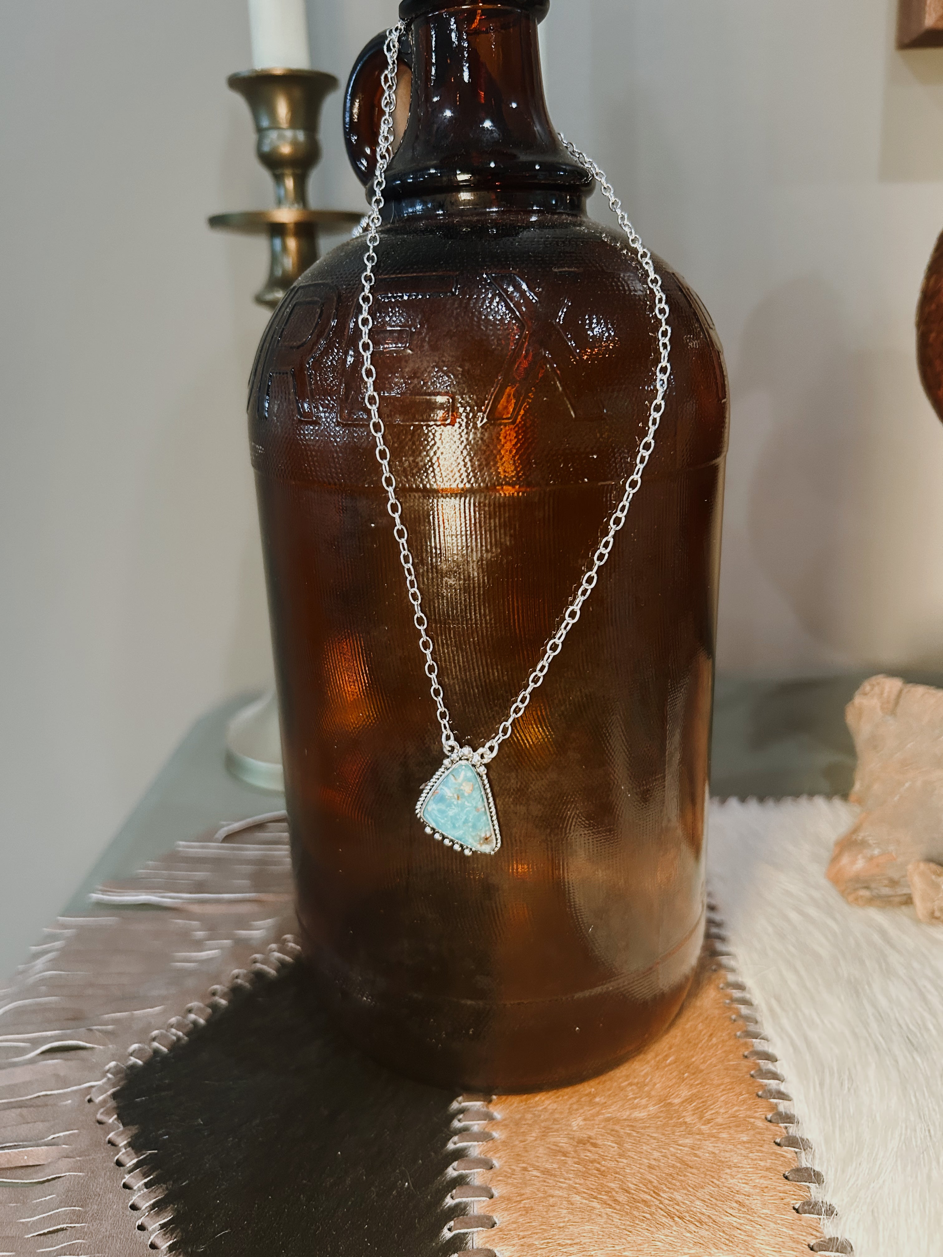 Dainty Turquoise Necklace - Triangle