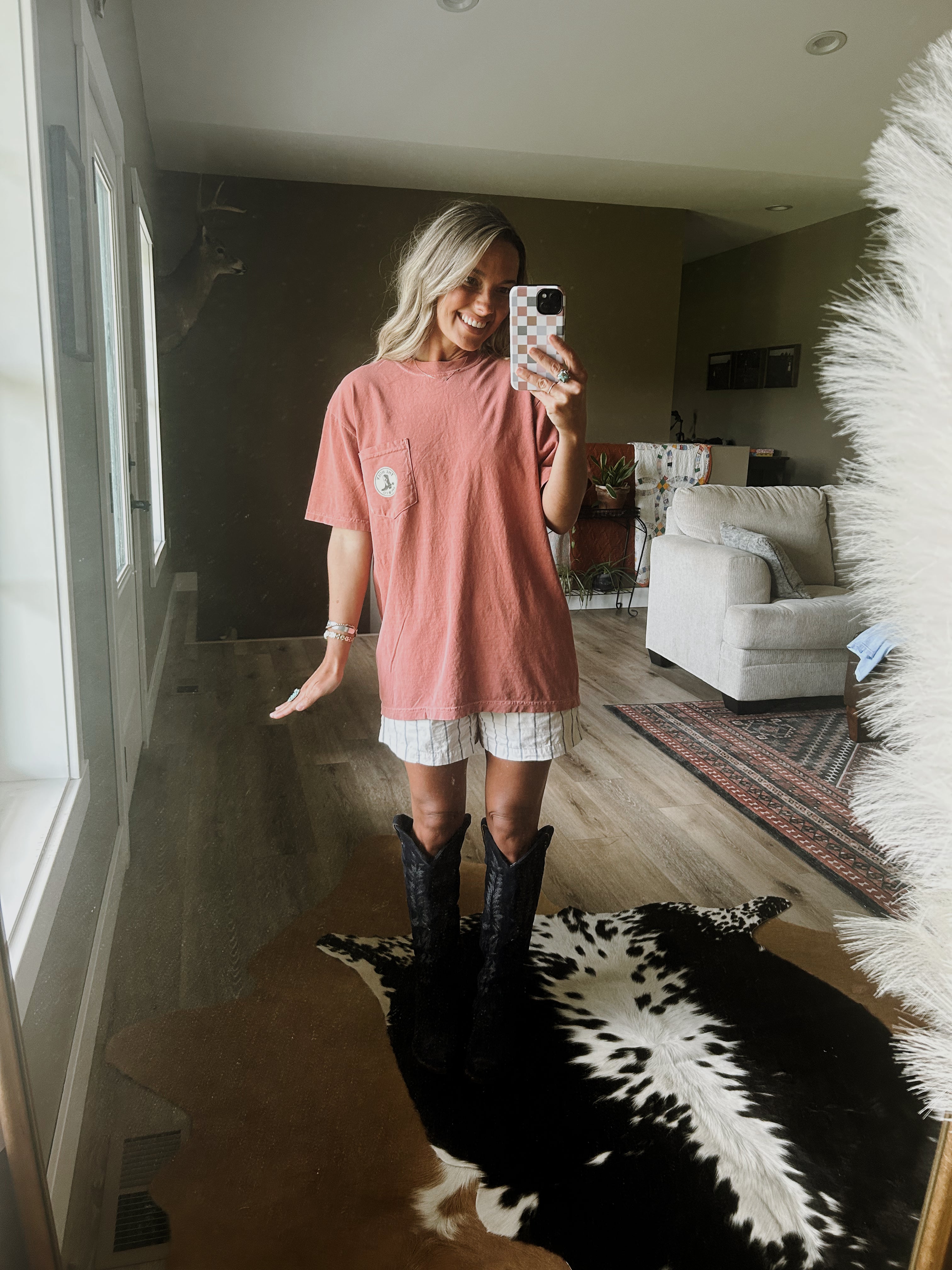Holy Spur Pocket Tee - Rustic Red