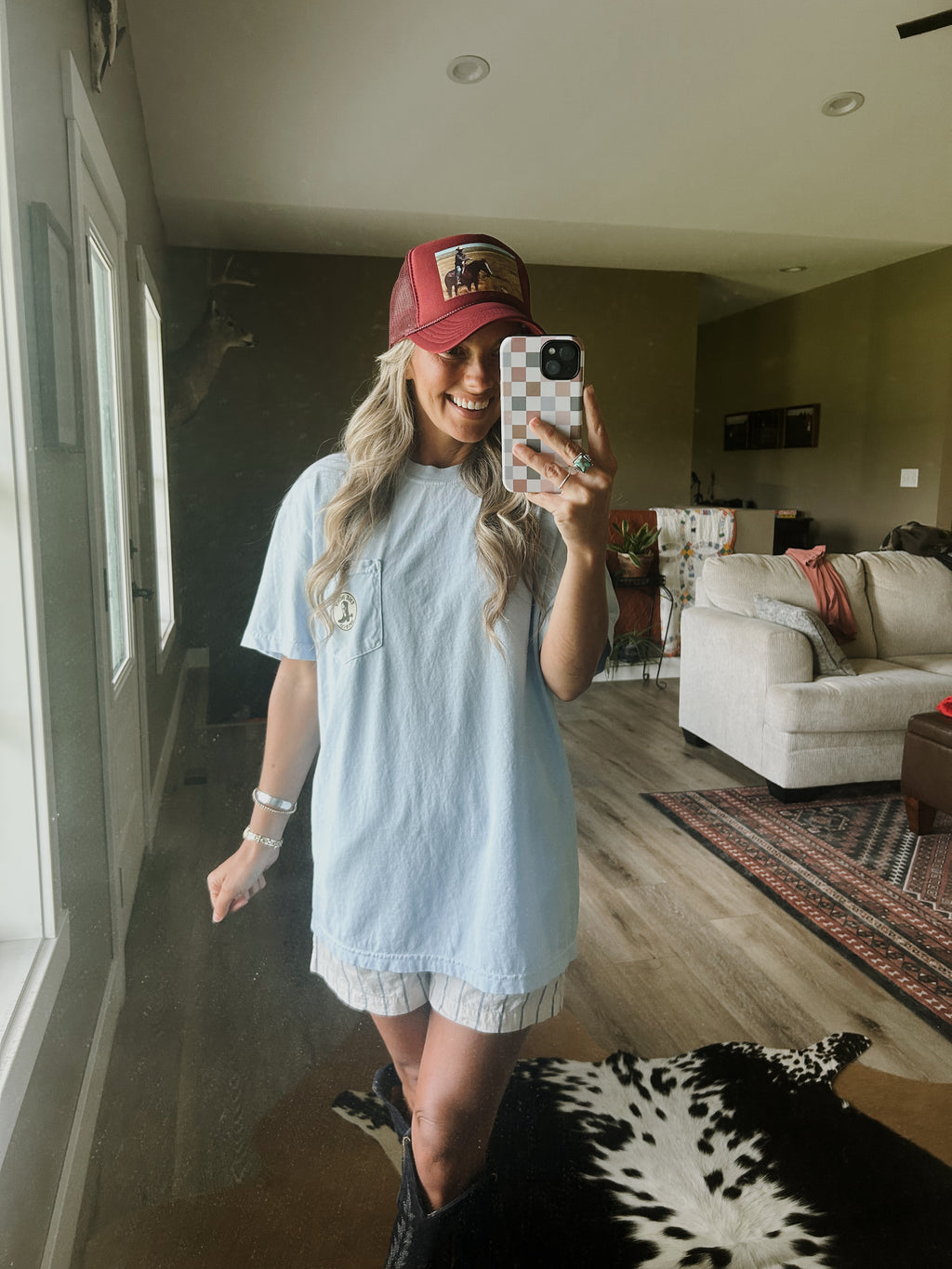 Holy Spur Pocket Tee - Light Blue