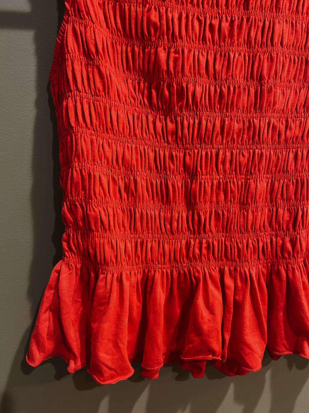 Scrunched Peplum Tank - Red