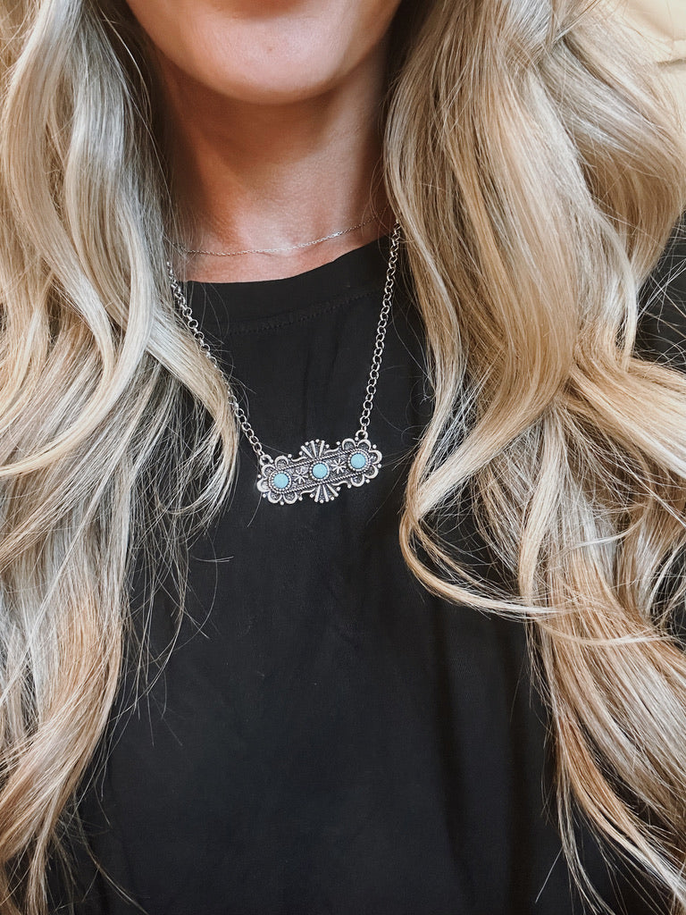 The Turquoise Trail Bar Necklace